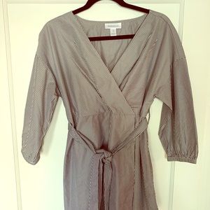 Motherhood maternity blk/wht striped blouse (M)